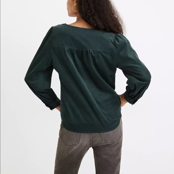 Madewell Corduroy Kinston Side-Button Wrap Top - Picture 2 of 14